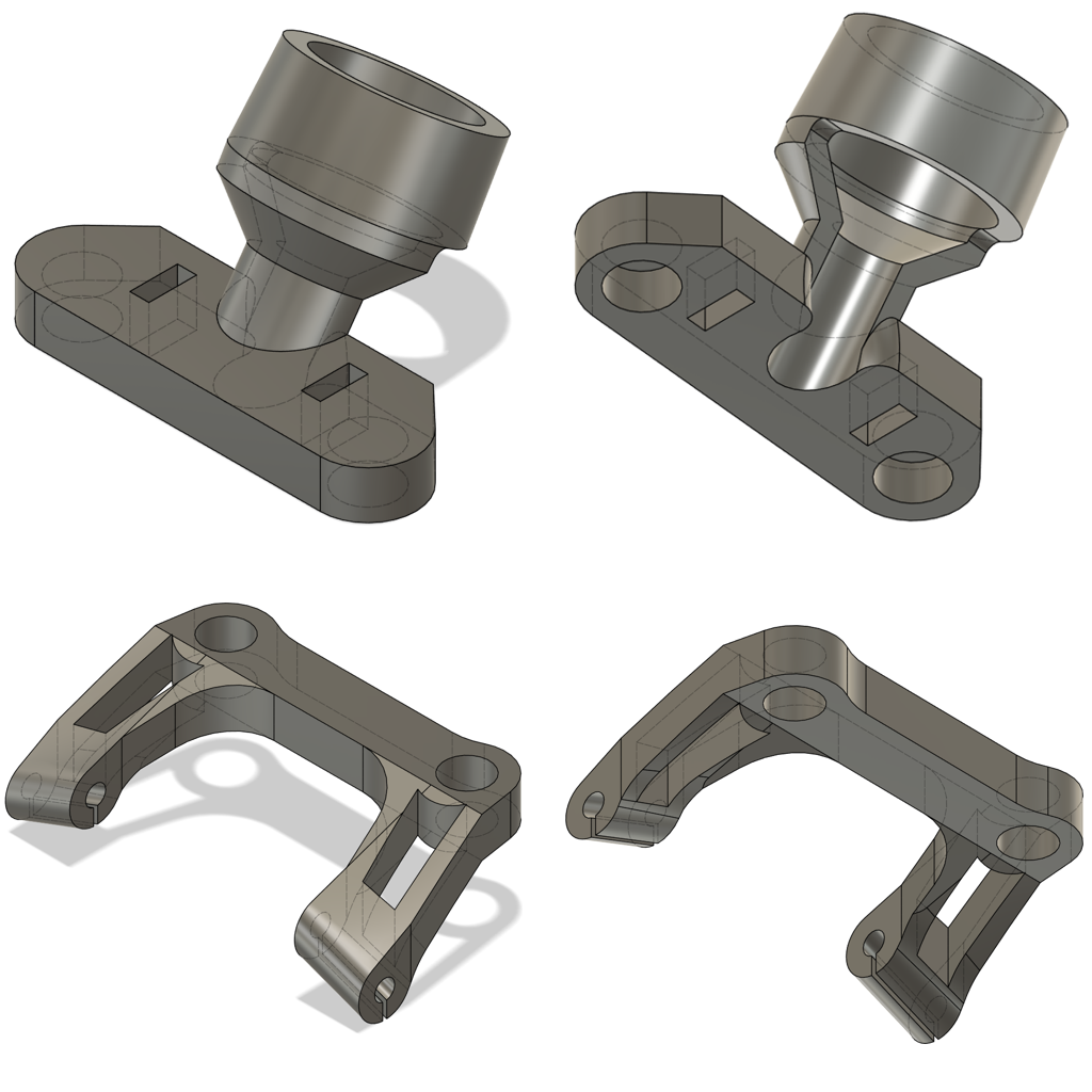 The ELRS and VTX antenna mounts prevent the antennas from getting caught in the props.