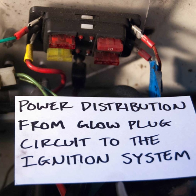 Prior to the ignition coil, ignition systems are still only 12v so this cheap little fusebox worked great, despite appearances.